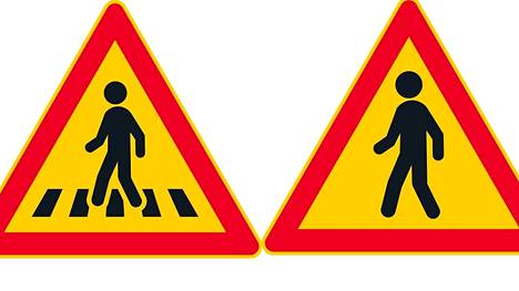 Uudet liikennemerkit: Jalankulkijoista varoitetaan . alkaen myös ilman  suojatieviivoja - Autot - Ilta-Sanomat