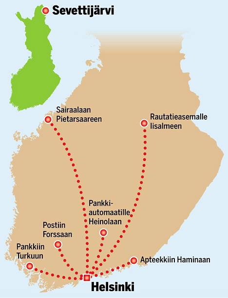Ajaisitko Helsingistä Pohjanmaalle sairaalaan? Karttakuva paljastaa Lapin  huimat välimatkat - Kotimaa - Ilta-Sanomat