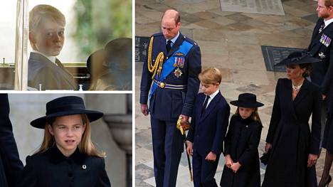 Walesin prinssi Williamin ja Walesin prinsessa Catherinen lapset George ja Charlotte keräsivät hautajaisissa runsaasti huomiota. Sen sijaan perheen kuopus, Louis loisti poissaolollaan. 