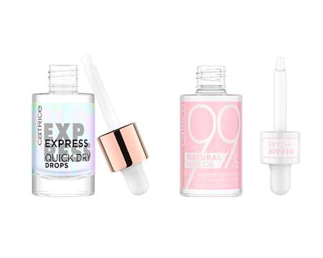 Catrice Express Quick Dry Drops, 3,99 €. Catrice 99% Natural Nail Oil, 3,99 €.