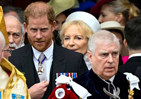 Prince Harry and Prince Andrew photographed at the coronation of King Charles.