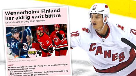 Nyt jo Ruotsissakin ihastellaan Suomen NHL-tähtiä – Sebastian Ahon  johtamalle unelmajoukkueelle povataan jopa olympiakultaa - NHL -  Ilta-Sanomat
