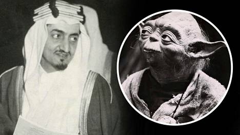 Saudi-Arabian kuningas Faisalista lipsahti oppikirjaan kuva yhdessa Yodan kanssa.