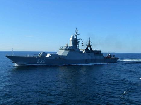Venäläinen sotalaiva Itämerellä vuonna 2014.
