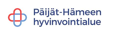 Päijät-Hämeen hyvinvointialueen logon värimaailma koostuu sinisestä ja punaisesta.