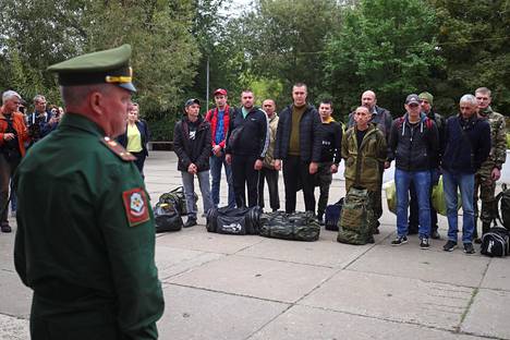 Mobilisoituja venäläisiä sotilaita Volgogradin alueella 28. syyskuuta. 