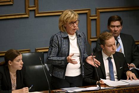 Oikeusministeri Anna-Maja Henriksson huomautti ampuma-aselainsäädännön olevan ensisijaisesti sisäministeriön heiniä. 