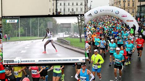 Recho Kosgein lyyhistyminen tallentui videolle Varsovan maratonilla.