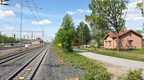 Arkistokuva Kokemäen rautatieasemalta.