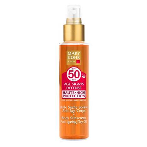 Mary Cohr Age Signes Defense Body Sunscreen Anti-ageing Dry Oil SPF 50, 51 € / 150 ml.