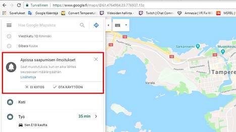 Google Maps muistuttaa lähtemään matkalle Chrome-selaimessa - Digitoday -  Ilta-Sanomat