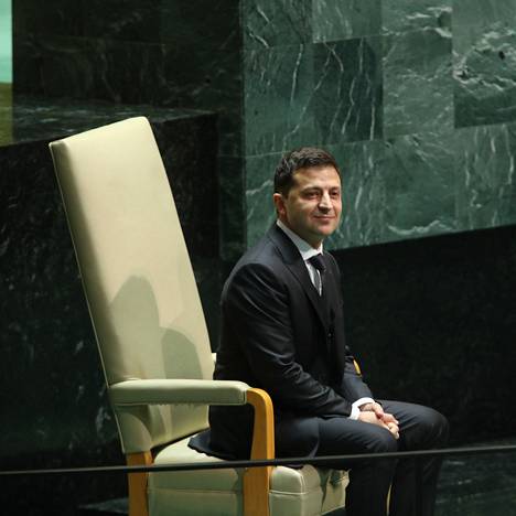 Ukrainan presidentti Volodymyr Zelenskyi valmistautui puhumaan YK:n yleiskokouksessa keskiviikkona.