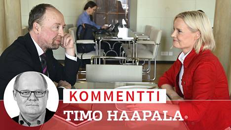 Perussuomalaisten nykyisellä ja entisellä puheenjohtajalla Riikka Purralla ja Jussi Halla-aholla oli silmiinpistävän hyvä tunnelma eduskunnan kuppilassa tiistaina.