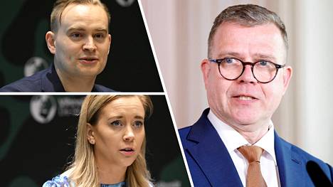 Vihreiden eduskuntaryhmän puheenjohtaja Atte Harjanne ja vihreiden puheenjohtaja Sofia Virta haluavat pääministeri Petteri Orpon (kok) hallituksen nurin.