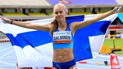 Heidi Salminen juoksi todelliseksi yllätysmestariksi kisojen päätöspäivänä sunnuntaina 400 metrin aidoissa.