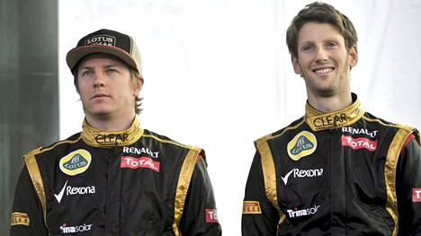 Romain Grosjean ja Kimi Räikkönen ajoivat Lotuksella vuosina 2012–13.