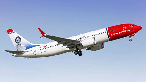 Kuvassa Norwegianin Boeing 737 Max 8 lähdössä Helsinki-Vantaan lentokentältä toukokuussa 2018.