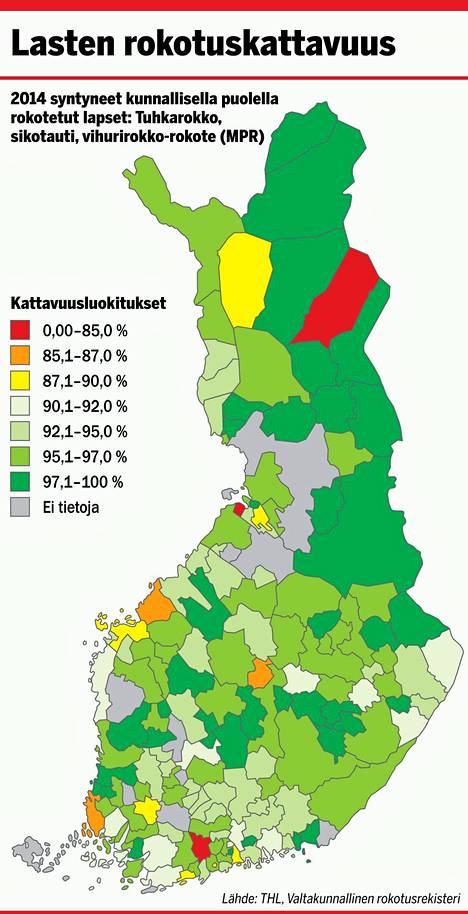 Näillä alueilla Suomessa on eniten rokottamattomia lapsia - Kotimaa -  Ilta-Sanomat