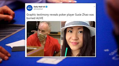 Yhdysvaltalaismiestä syytetään pokeriammattilainen Susie Zhaon murhasta.