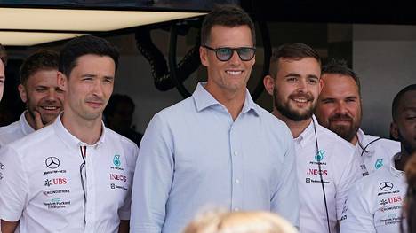 Tom Brady vieraili Miamin F1-kisaviikonloppuna Mercedeksen varikolla.