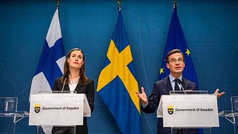 Pääministeri Sanna Marin (sd) ja Ulf Kristersson tapasivat torstaina Tukholmassa.