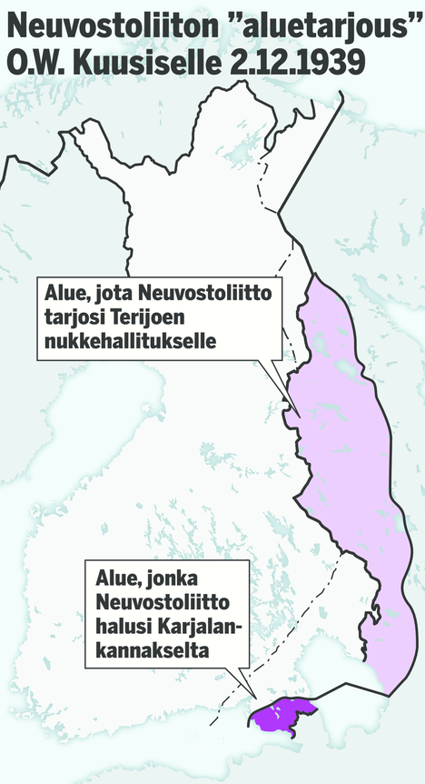 suomen kartta ennen talvisotaa Venäläistutkija: Stalin hämäsi Suomea aluetarjouksilla ennen 