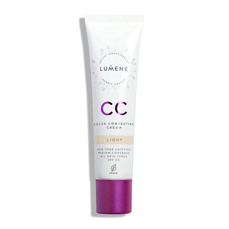 Lumene CC Color Correcting -meikkivoide suojakertoimella 20 löytyy jokaisen ketjun myydyimpien meikkituotteiden listalta. Saatavilla kymmenessä eri sävyssä. 18,90 € / 30 ml.
