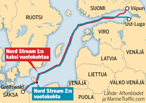 Venäjä pääepäilty Nord Stream -kaasuputkien vuotojen aiheuttajana -  Ulkomaat - Ilta-Sanomat