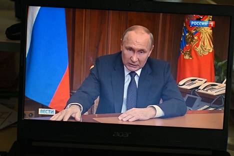 Venäjän presidentti Vladimir Putin ilmoitti osittaisen liikekannallepanon käynnistymisestä keskiviikkoaamuna pitämässään puheessa.