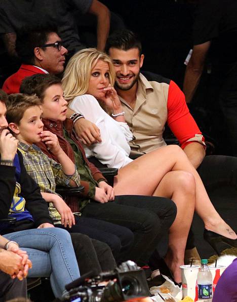 Britney Spears, Sam Asghari and Spears' children Jayden James and Sean Preston pictured in 2017.
