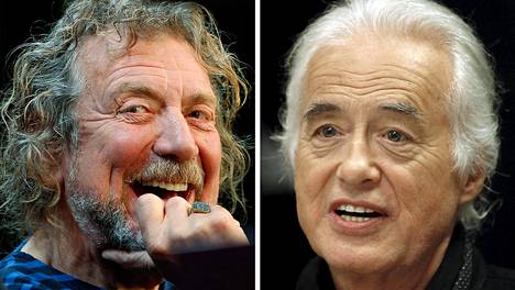 Robert Plant (vas.) ja Jimmy Page joutuvat toukokuussa oikeuteen. Kuvat vuosilta 2012 ja 2015.