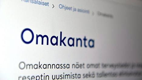 Kanta.fi/omakanta-sivusto kuvattuna tietokoneen ruudulta