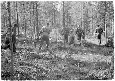 Suomalainen partio Rukajärvellä kuvattuna vuonna 1943.