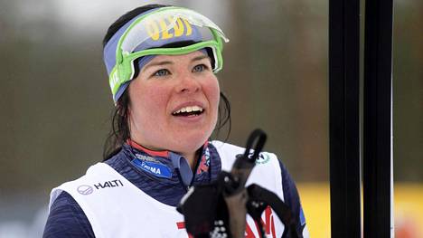 Krista Pärmäkoski oli päättänyt jo etukäteen, ettei hän hiihdä sunnuntaina kahta starttia enempää. Arkistokuva.