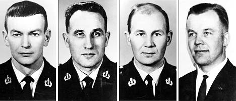 Tauno Pasanen surmasi Mauno Poikkimäen (vas.), Veikko Riihimäen, Onni Saastamoisen ja Pentti Turpeisen Pihtiputaalla 1969.