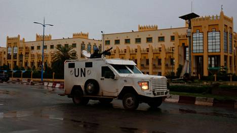 YK:n ajoneuvo Bamakossa vuoden 2018 heinäkuussa.