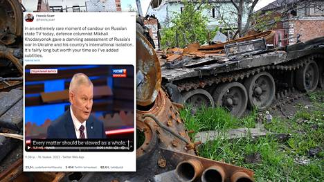 Mihail Hodarjonok pyörsi puheitaan vain päivä sen jälkeen, kun laukoi kriittisiä kommentteja Venäjän sotamenestyksestä televisiossa.