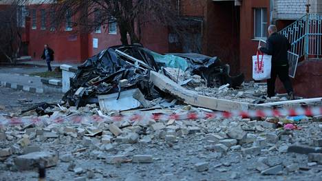 Ukrainan iskun tuhoja Belgorodin kaupungissa 24. maaliskuuta.