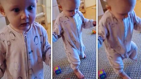 Video: Aino-vauva oppi kävelemään puolivuotiaana – asiantuntija yllättyi:  ”Tavallisesti seitsenkuinen ryömii” - Perhe - Ilta-Sanomat
