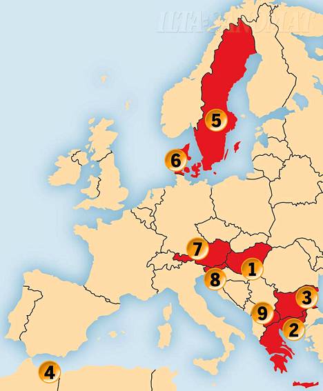 Kartta: näin aidat nousevat Euroopan rajoille - Ulkomaat - Ilta-Sanomat