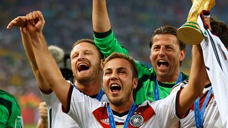 Saksa juhli jalkapallon maailmanmestaruutta 2014.