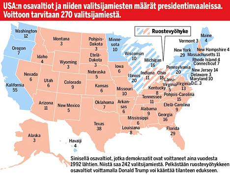 Ruostevyöhyke ratkaisee USA:n vaalikamppailun – Trump yrittää kääntää  sättimällä aluetta puolelleen - Ulkomaat - Ilta-Sanomat