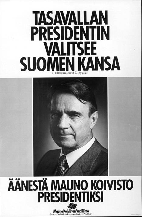 Mauno Koiviston vaaliliiton mainos vuodelta 1982.