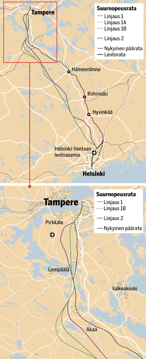 300 km/h kulkeva juna yhä mahdollinen Tampereen ja Helsingin välille -  Tampereen seutu - Ilta-Sanomat