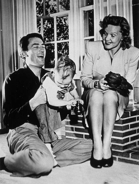 In a family photo, Gregory Peck and his Finnish-born wife Greta and son Jonathan.