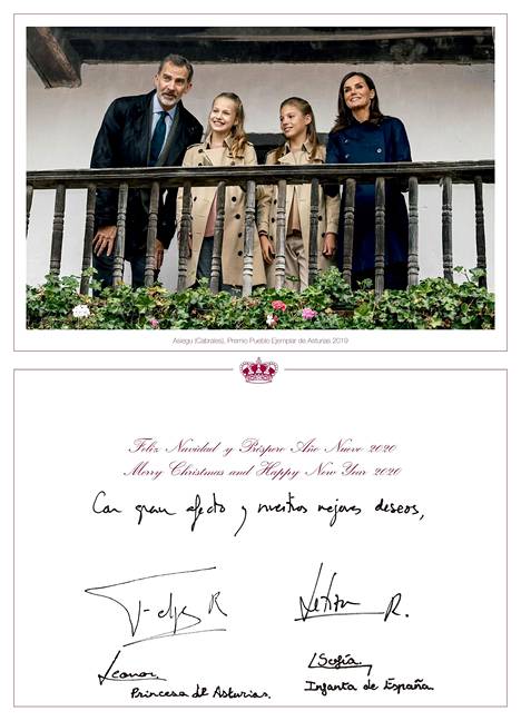 Espanjan kuningas Felipe ja kuningatar Letizia julkaisivat hiljattain hovin tyylikkään joulukortin vuosimallia 2019.