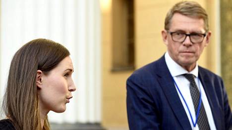 Pääministeri Sanna Marin ja valtiovarainministeri Matti Vanhanen Säätytalolla 14. syyskuuta.