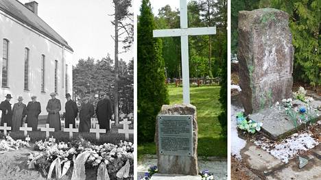 Kanneljärven kirkon vierelle on haudattu 88 suomalaista sankarivainajaa 1941–44. Hautamuistomerkki on töhritty nyt maalilla ja sen tekstilaatta on poistettu.