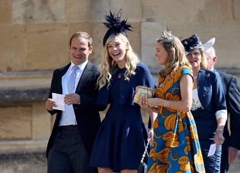 Chelsy Davy (centre) attends the wedding of Duke and Duchess Harry and Meghan in 2018