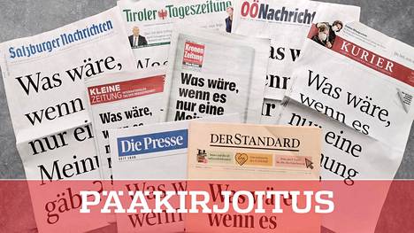 Itävaltalaiset sanomalehdet julkaisivat YK:n kansainvälisen lehdistönvapauden päivänä yhtenäisen etusivun: Entä jos mielipiteitä olisi vain yksi?